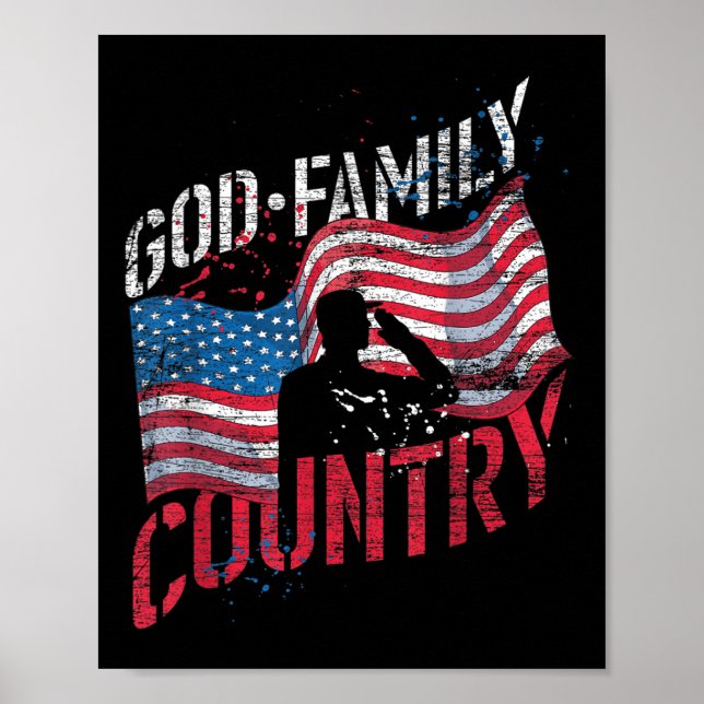 Poster Soldado Nacional da Família Deus Estados Unidos Si (Frente)