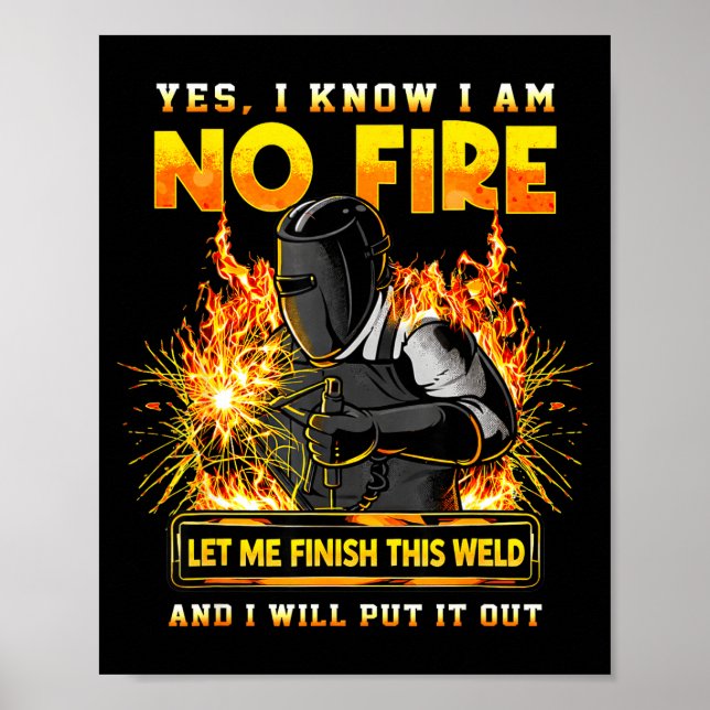 Poster Soldador engraçado soldando sim eu sei que estou e (Frente)