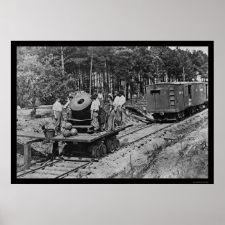 Póster Soldados com canhão num vagão ferroviário 1864