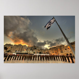 Póster Soldados israelenses do IDF no Western Wall Plaza