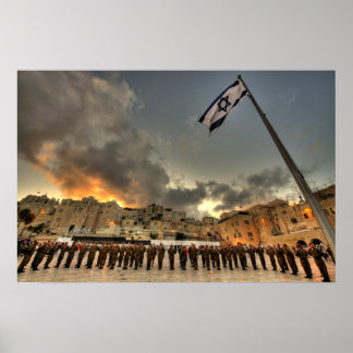 Póster Soldados israelenses do IDF no Western Wall Plaza