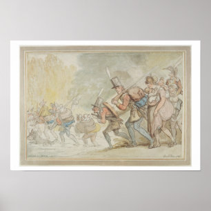 Póster Soldados março de 1805 (caneta & tinta e watercol
