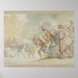 Poster Soldados março de 1805 (caneta & tinta e watercol