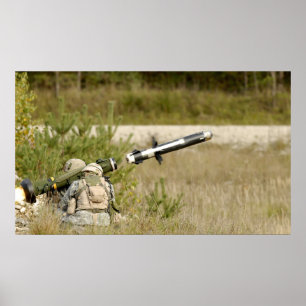 Póster soldados que ateiam fogo a um dardo FGM-148