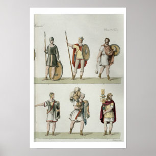 Póster Soldados romanos, detalhe da placa 2, classe 5 de