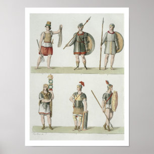Poster Soldados romanos, detalhe da placa 2, classe 5 de