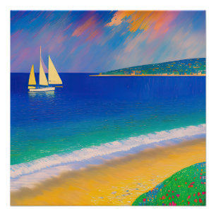 Póster Soldadura marítima 09 "Iate na baía"