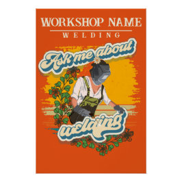 Póster Soldadura sarcástica dizendo nome de oficina perso