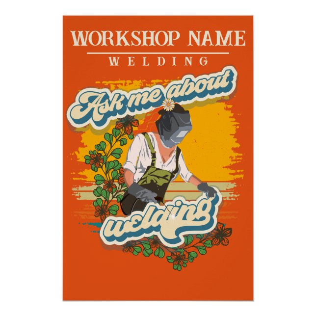 Póster Soldadura sarcástica dizendo nome de oficina perso (Frente)