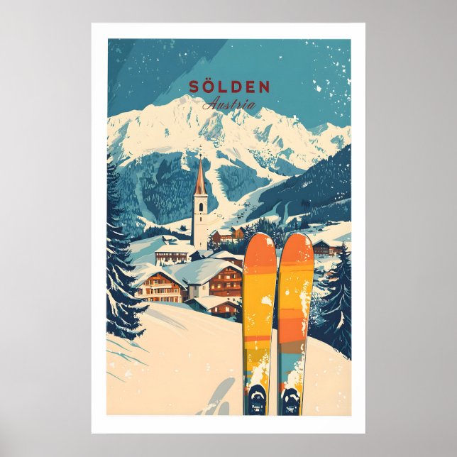 Poster Sölden Ski Print Áustria 1 (Frente)