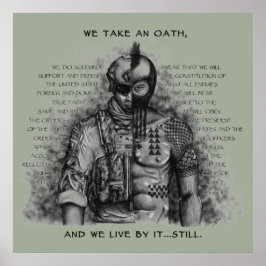 Póster Soldier Warrior - Oath Customize Background Color