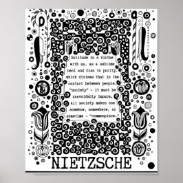 Poster Solidão é uma citação de virtude de Nietzsche