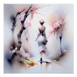 Póster Solitário Andando