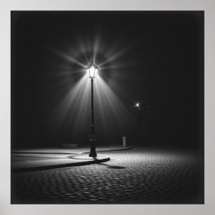 Poster Solitário Streetlight - Um Nocturno De Carvão De A