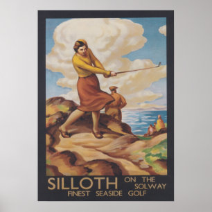Poster Sollith on Solway, Inglaterra, Vintage Golf