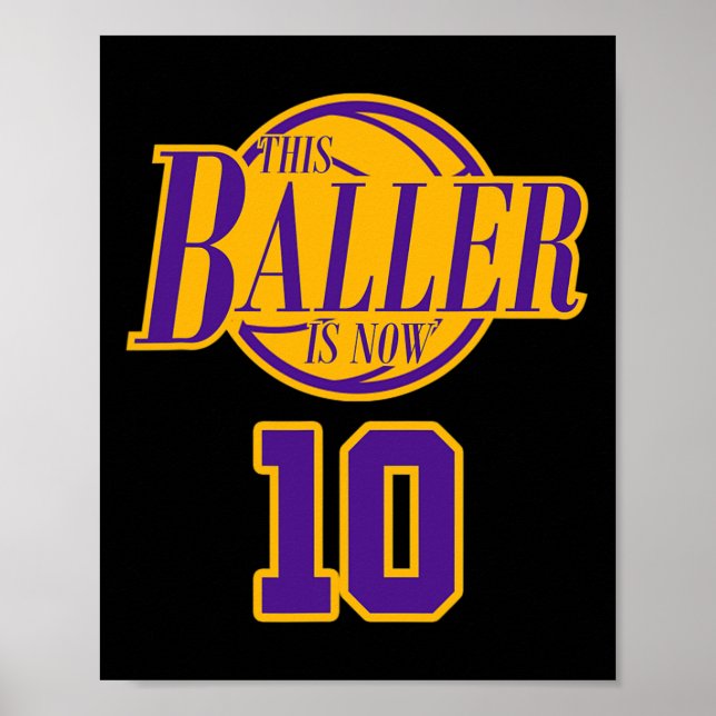 Poster Solo De Basquete De Aniversário De 10 Anos, E (Frente)