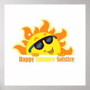 Poster solstício feliz do verão de 2024