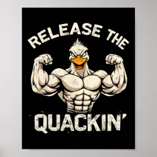 Poster Solte a Piada Quackle Duck Bodybuilder