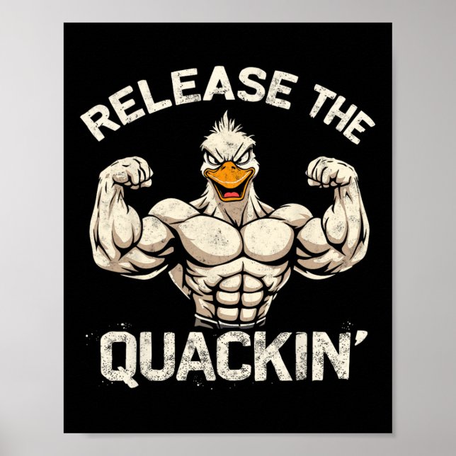 Poster Solte a Piada Quackle Duck Bodybuilder (Frente)