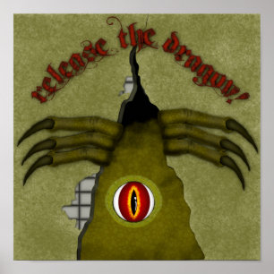 Poster Solte O Dragão! Arte Digital