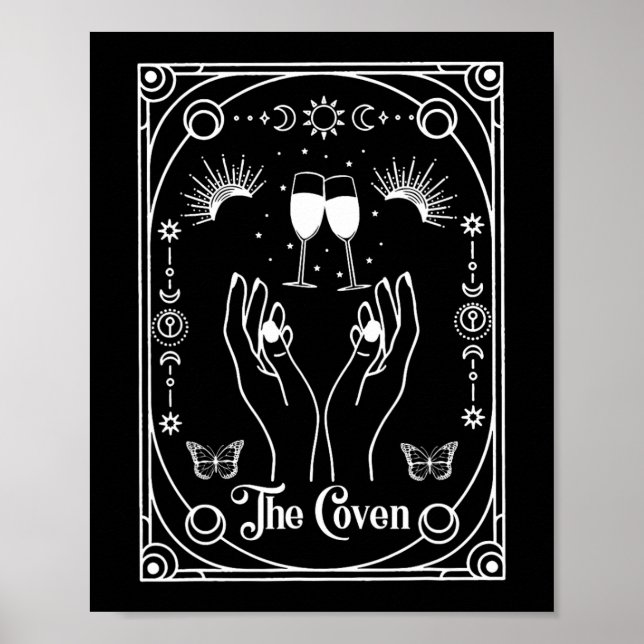 Poster Solteiro de Tarot Halloween de Testemunha Gótica (Frente)