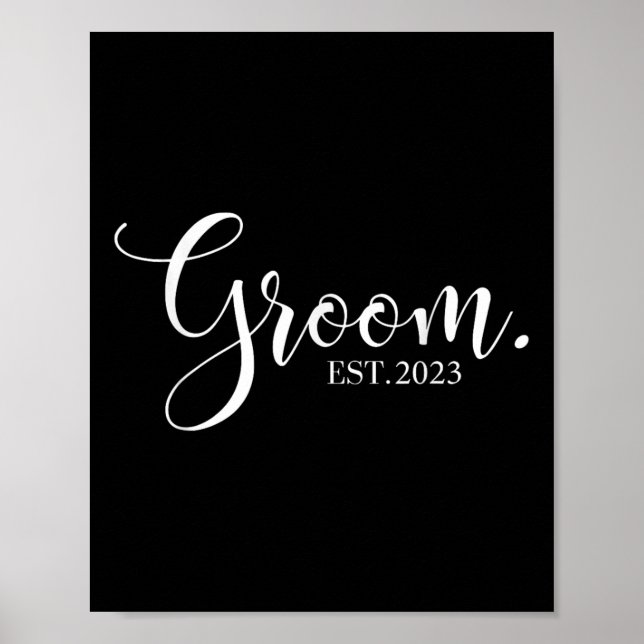 Poster Solteiro Fiancé Hubby Groom Est de Casamento Lua d (Frente)