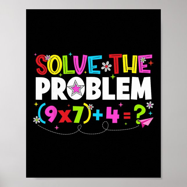 Poster Solve The Problem Funny 67 Six Seven Meme Boy Girl (Frente)