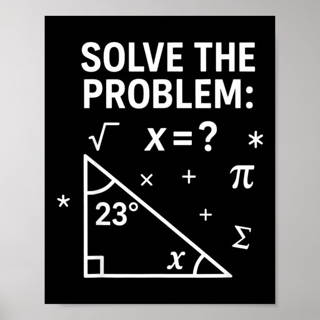 Poster Solve The Problem Funny Math 67 Meme Teacher Stude (Frente)
