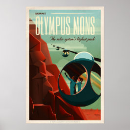 Poster SOMA OLYMPUS MONS Tour SpaceX Retro Marrom Colônia