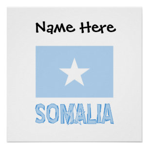 Póster Somália Bandeira Somali Preta Personalização