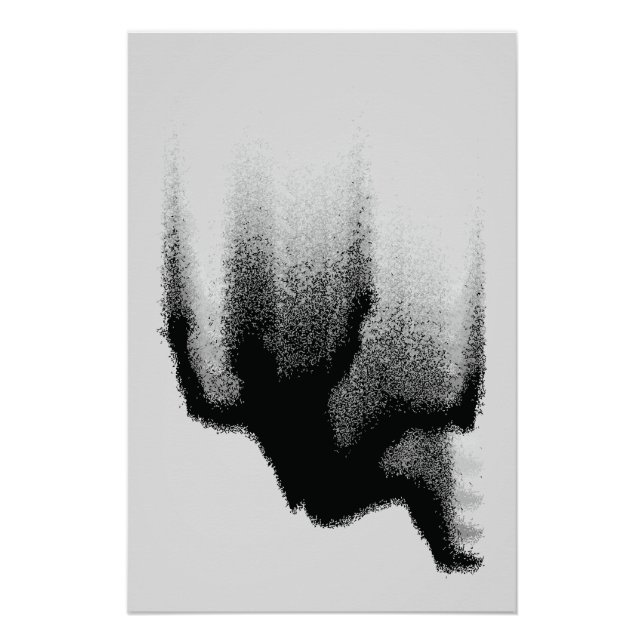 Póster Sombra Abstrata: Silhueta Fluida (Frente)