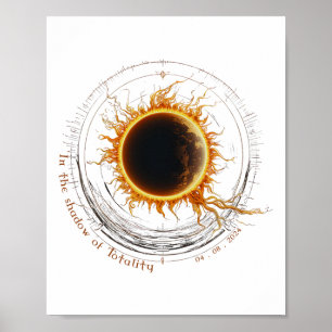 Poster Sombra Da Totalidade Observando O Eclip Solar Tota