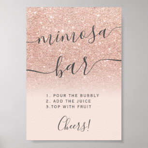 Poster Sombra de blush com glitter em ouro rosado barra d
