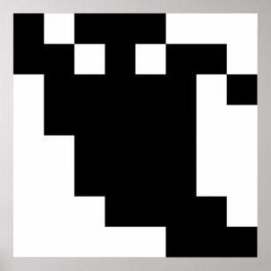 Póster Sombra do fantasma do pixel de 8 bocados