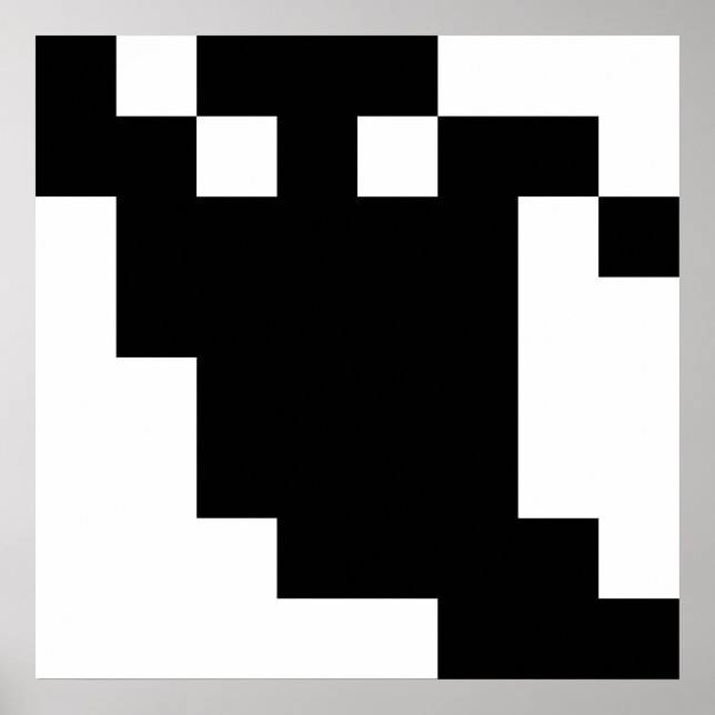 Póster Sombra fantasma de pixel de 8 bits (Frente)