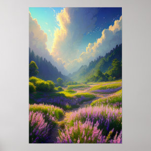Poster Sombra rosa nas Colinas aninhadas