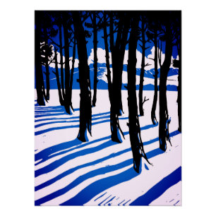 Póster Sombras da Floresta de Inverno – Natureza Minimali