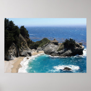 Póster Sombras de Azul - Foto da Paisagem Costeira