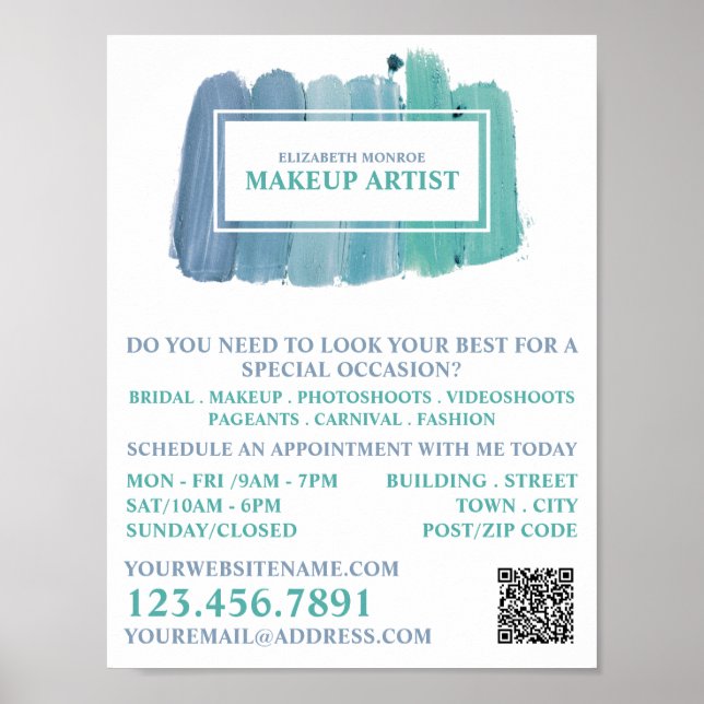 Poster Sombras De Publicidade Artista Azul E Makeup (Frente)