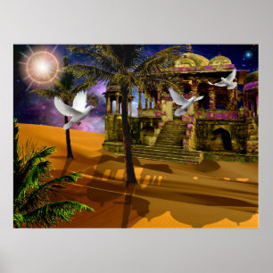 Póster Sombras na areia.