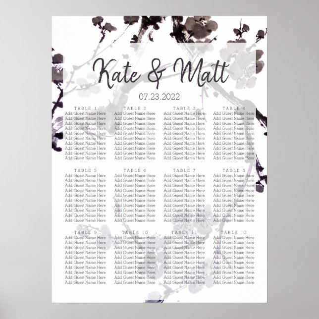 Poster Sombreado de ameixa (Frente)