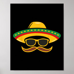 Poster Sombrero Face Cinco De Mayo Garotos Mexicanos Fies