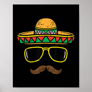 Poster Sombrero Face Cinco De Mayo Partido Fiesta Mexican