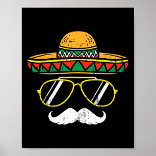Poster Sombrero Face Cinco De Mayo Partido Fiesta Mexican