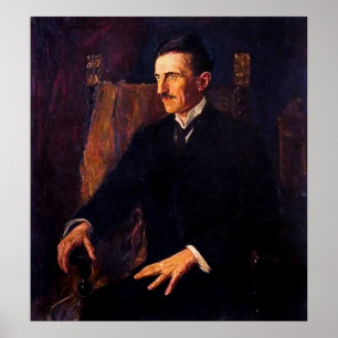 Poster Somente retrato conhecido da vida de Nikola Tesla