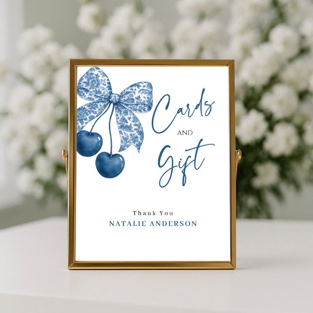 Poster Something Blue Bridal Shower Cards & Gift Sign (Criador carregado)