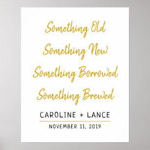 Poster Something Borrowed, Something Brewed Bridal Shower