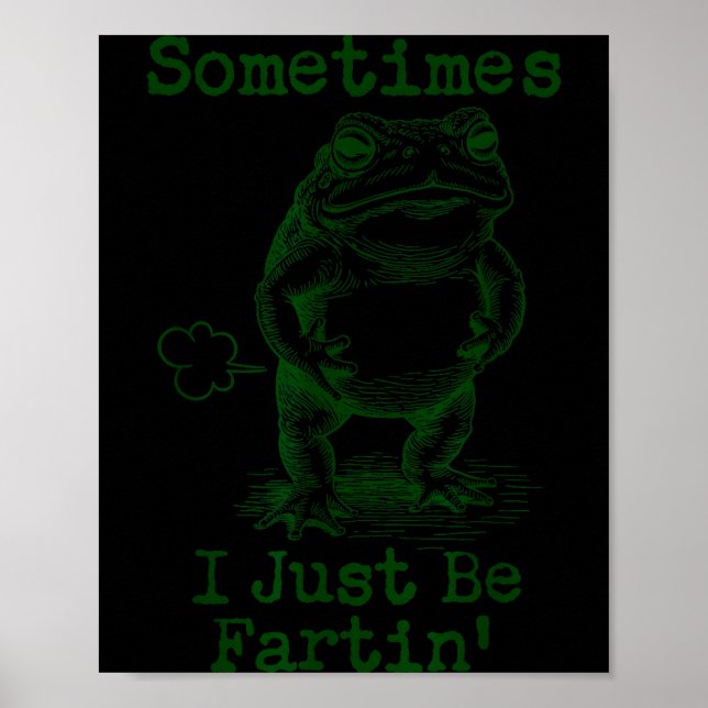 Poster Sometimes I Just Be Fartin’ Frog Funny Rude Silly  (Frente)