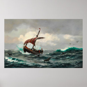Poster Sommernat sob o antro Grønlandske Kyst cerca de