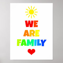 Póster Somos a família Rainbow Sunshine Adotion Design